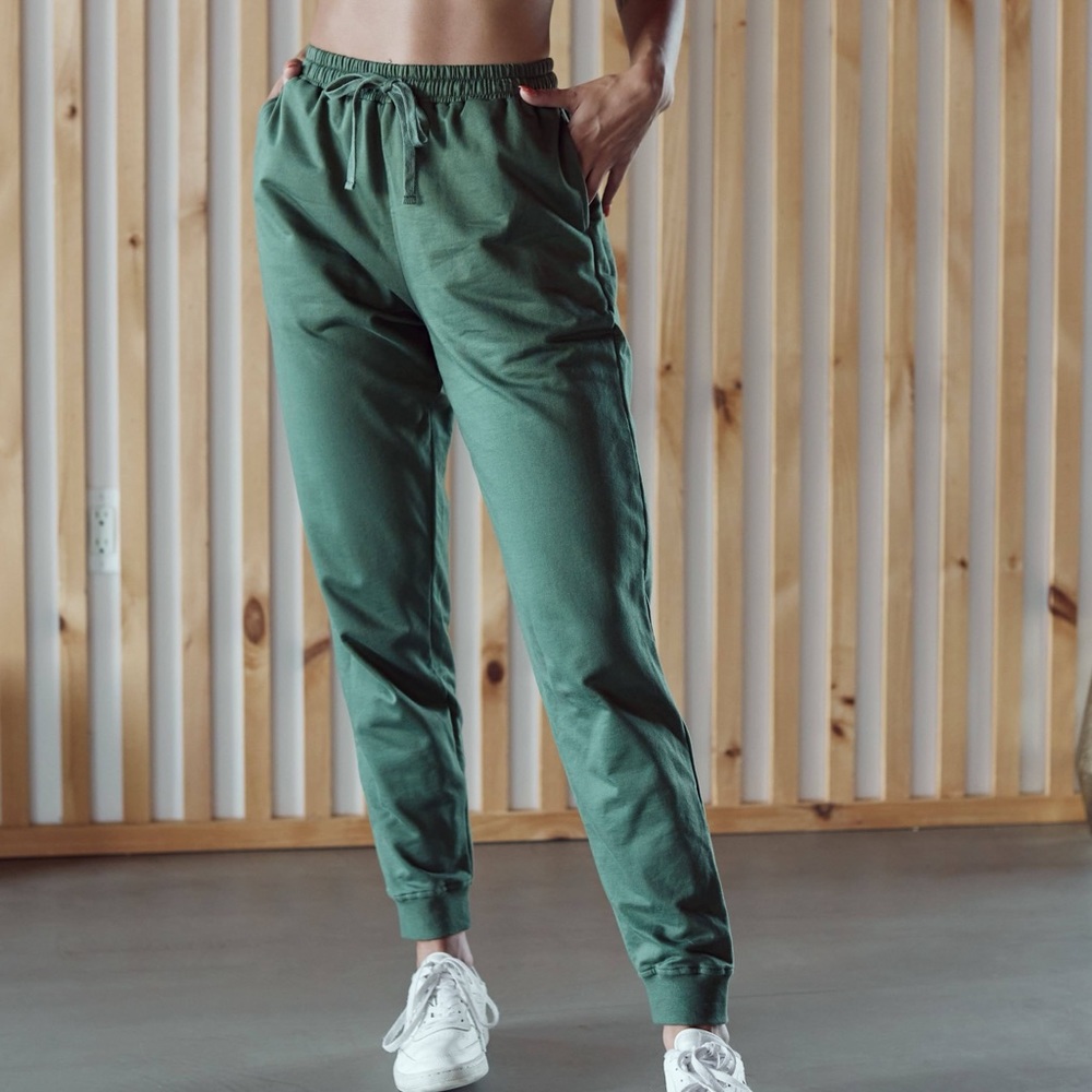 Sage green sweatpant joggers